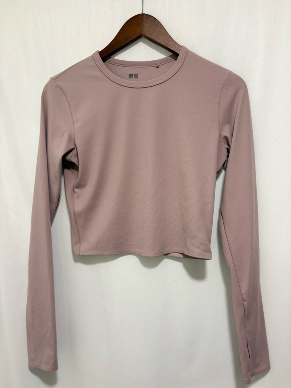 Uniqlo AIRism Cropped Tee Small UV Protection Cooling Top Pink